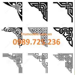 Hoa góc sắt mỹ thuật CNC 30cm