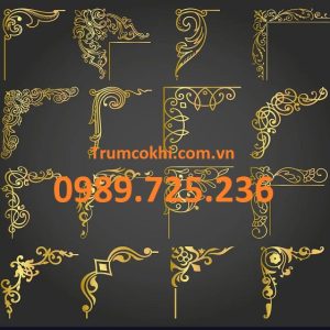 Hoa góc sắt mỹ thuật CNC 35cm
