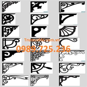 Hoa góc sắt mỹ thuật CNC 40cm