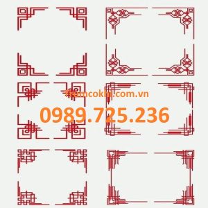 Hoa góc sắt mỹ thuật CNC 50cm