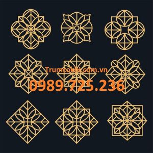 Hoa sắt mỹ thuật cắt CNC hoa bốn cánh tròn