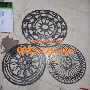 Hoa sắt mỹ thuật cắt CNC hoa tròn viền