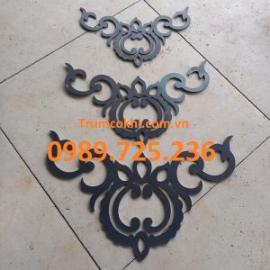Hoa sắt nghệ thuật hoa tim cắt CNC dày 3li